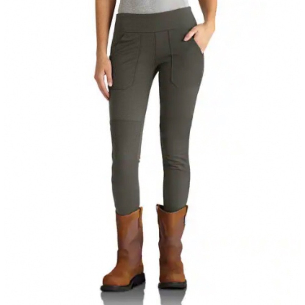 Carhartt Force Size S TALL Midweight Pocket Legging In Oyster Grey Workwear Farm